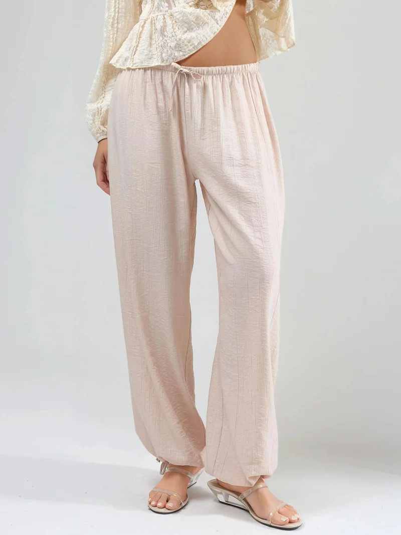 بوسيم BUSEM Elastic Waist Pants with Tie Detail